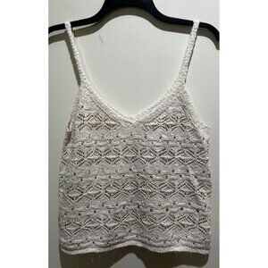 Spaghetti Strap Sweater Top ~ Size Medium ~ Beige